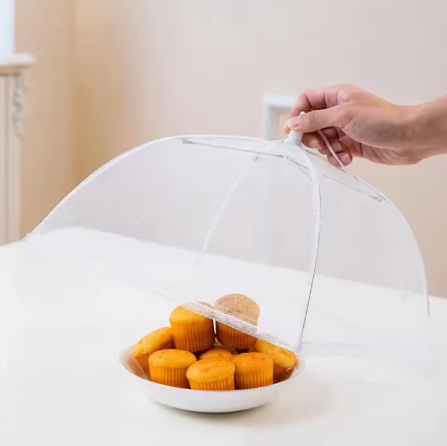 Foldable Mesh Food Cover - Washable Fly & Insect Repellent Table Cover