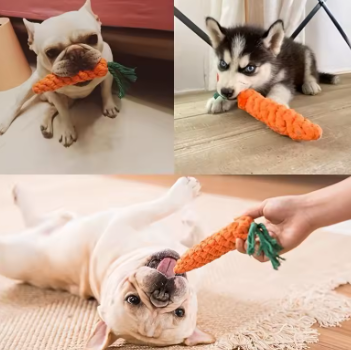 Carrot Shape Pet Rope Toy – Chew Toy for Dogs and Cats
