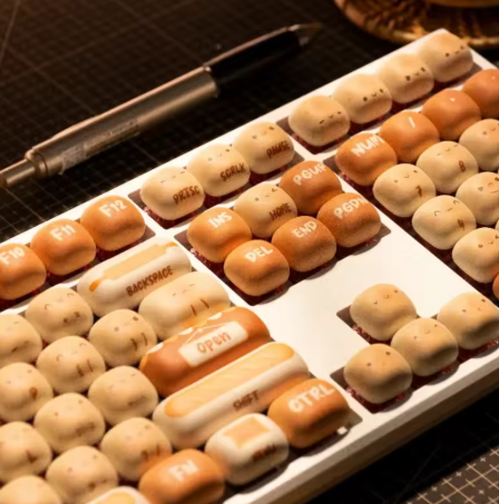 Bun Paradise Themed Keycaps – 139 Key PBT, MOG Profile, Cute Mushroom Design, for Mechanical Keyboards