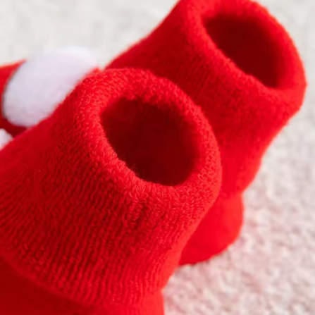 Newborn Christmas Baby Socks - Non-Slip Cotton Toddler Short Socks for Boys and Girls
