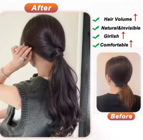 Wave Ponytail Synthetic Wig – Heat Resistant, With Elastic Band, Daily Use Hairpiece