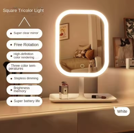 Illuminated Makeup Mirror – Touch Screen Desktop Mirror, Popular Item for Students