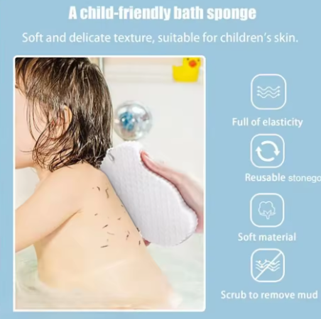 Kids 3D Magic Bath Sponge Gentle Exfoliation & Body Massage Brush