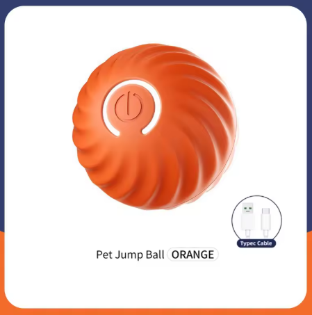 Smart Dog Toy Ball – USB Charging, Auto Moving & Jumping, Pet Interactive Toy