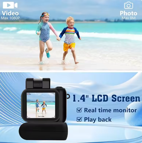 HD 1080P Y4000 Kids Mini Camera – LCD Screen, Flash & Battery Dock Included, Portable Video Recorder