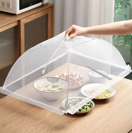Foldable Mesh Food Cover - Washable Fly & Insect Repellent Table Cover