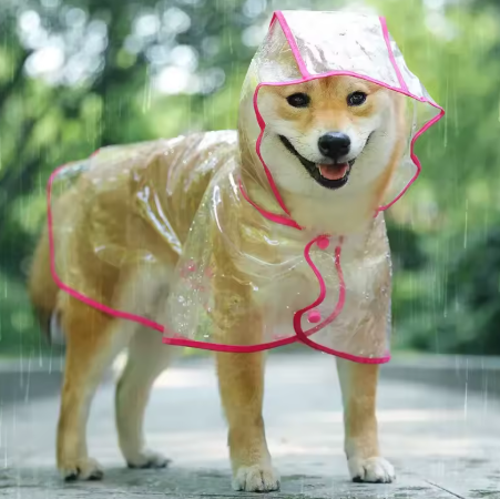 Pet Dog Puppy Transparent Raincoat Raincoat Pet Hooded Waterproof Jacket Clothes