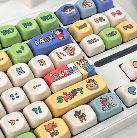 Crayon Shin-chan PBT Dye-Sublimated Keycaps – MOA Profile, for Cute Mechanical Keyboards