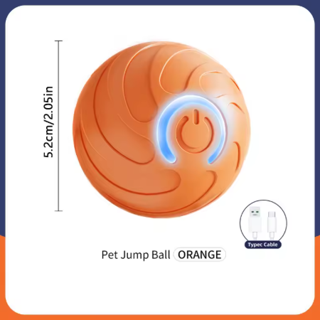Smart Dog Toy Ball – USB Charging, Auto Moving & Jumping, Pet Interactive Toy