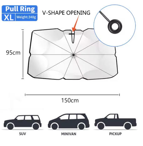 Folding Car Windshield Sunshade – For Summer Sun Protection