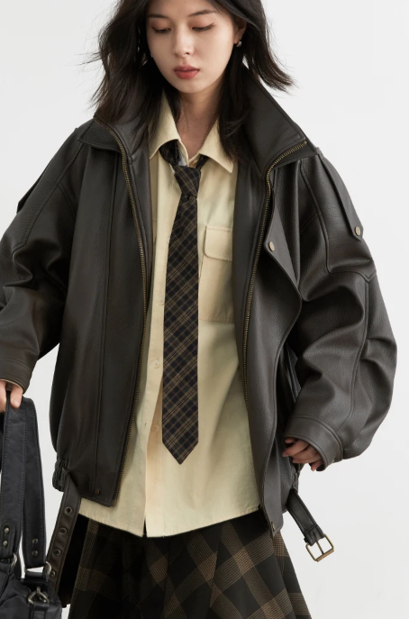 CHIC VEN Women’s PU Leather Jacket