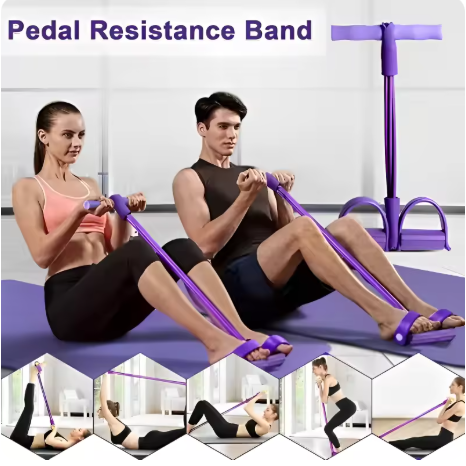 4 Tube Pedal Tension Rope – Elastic Band for Yoga and Abdominal Strength