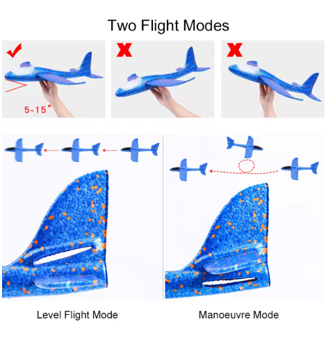 48cm Large EPP Foam Airplane - Hand Throw Stunt Glider, Outdoor Kids Toy