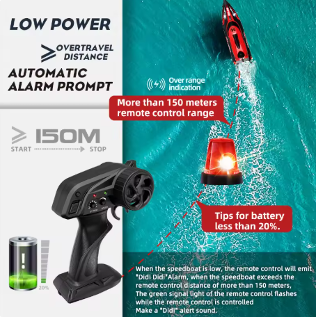 HJ808 RC Boat – 2.4GHz, up to 25km/h, high-speed remote control racing boat