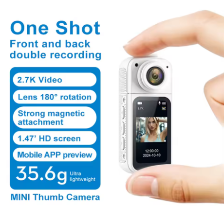 S70 Mini Sports Camera – 180° Rotation, 1080P, Long Battery Life, Magnetic Outdoor