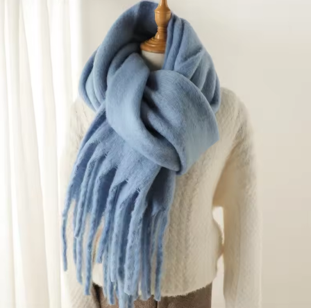 Soft Cashmere Winter Scarf, Warm Solid Pashmina Blanket, and Shawl