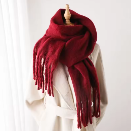Soft Cashmere Winter Scarf, Warm Solid Pashmina Blanket, and Shawl