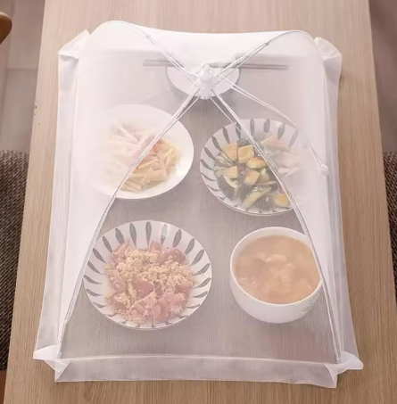 Foldable Mesh Food Cover - Washable Fly & Insect Repellent Table Cover