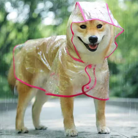 Pet Dog Puppy Transparent Raincoat Raincoat Pet Hooded Waterproof Jacket Clothes