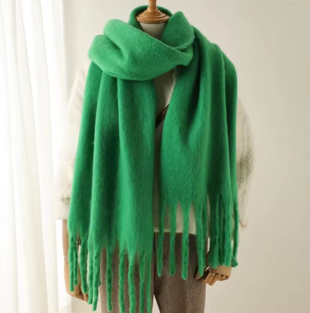 Soft Cashmere Winter Scarf, Warm Solid Pashmina Blanket, and Shawl