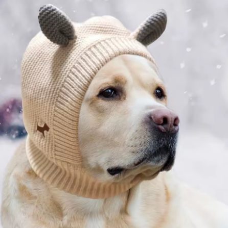 Dog Soundproof Knit Earmuffs for Noise and Anxiety Relief and Warmth for Winter