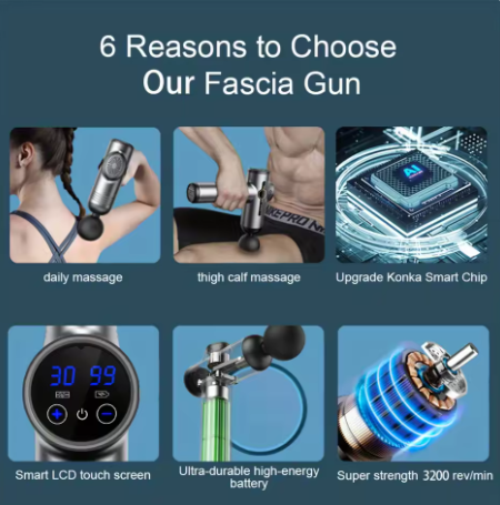 Portable Massage Gun – Deep Muscle Relaxation, Vibrating, Full Body, Neck, and Back