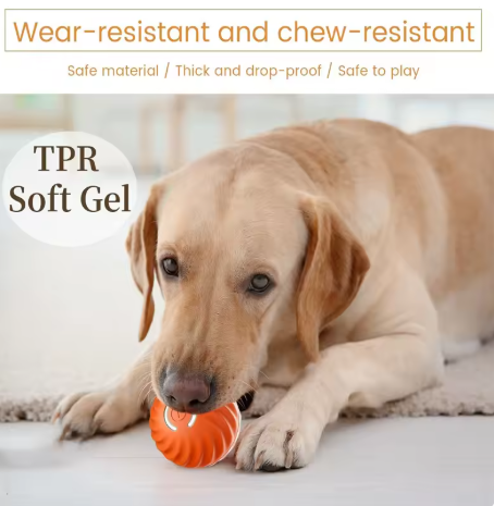Smart Dog Toy Ball – USB Charging, Auto Moving & Jumping, Pet Interactive Toy