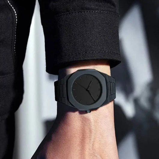 Premium matte black wristwatch