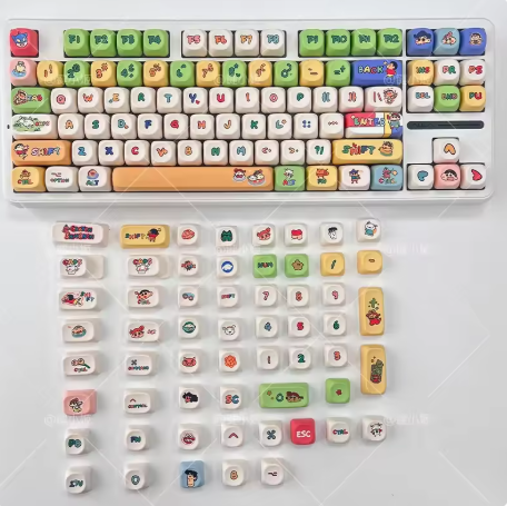 Crayon Shin-chan PBT Dye-Sublimated Keycaps – MOA Profile, for Cute Mechanical Keyboards