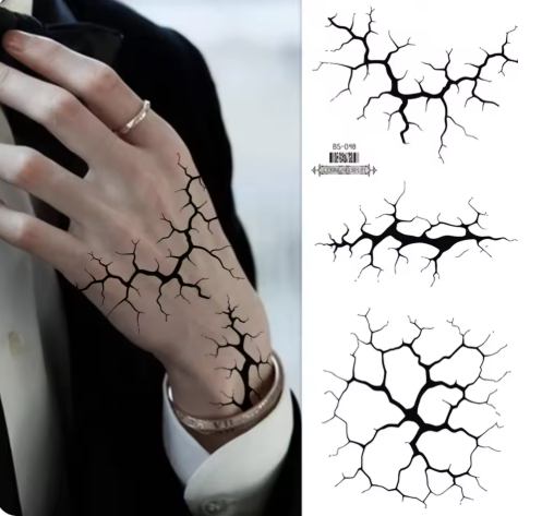 (🎃Season Limited) 2PCS Large Halloween Black Lightning Temporary Tattoos