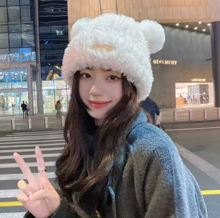 Bear/Cat Ear Knit Hat – Cute Beanie for Winter/Fall