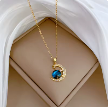 Planet, Moon, Astronaut Pendant Necklace