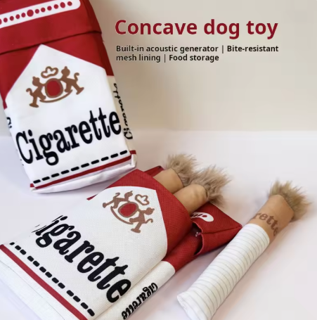 Voice Plush Cigarette Dog Toy – Built-in Squeak for Chewing and Interactive Play