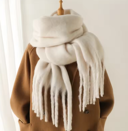 Soft Cashmere Winter Scarf, Warm Solid Pashmina Blanket, and Shawl