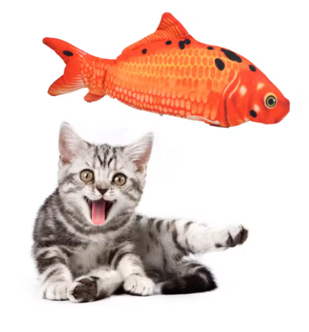 USB Rechargeable Real Floppy Fish - Interactive Cat Chew Toy, Pet Toy