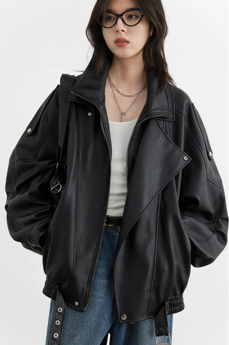 CHIC VEN Women’s PU Leather Jacket