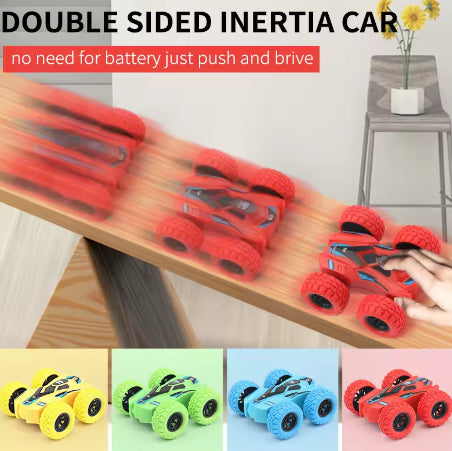 Double-sided pullback car crash prevention and durable children's toy