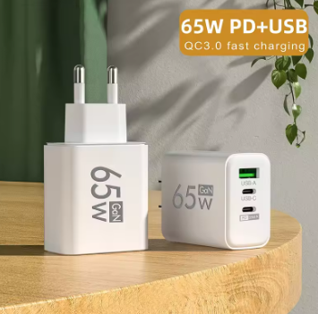 65W GaN Fast Charger – USB-C PD 3.0, Compatible with iPhone 15/Samsung/Xiaomi, EU/KR Plug