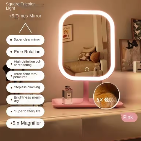 Illuminated Makeup Mirror – Touch Screen Desktop Mirror, Popular Item for Students