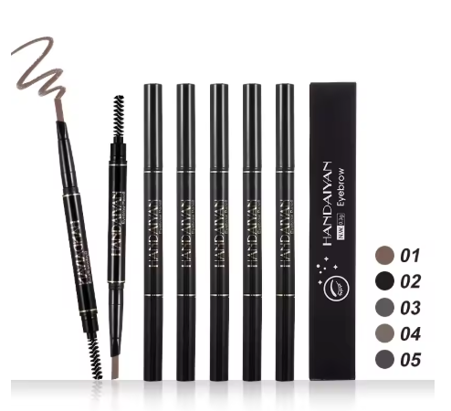 HANDAIYAN Auto-Rotating Dual-Head Eyebrow Pencil – Waterproof, Long-Lasting, 5 Colors