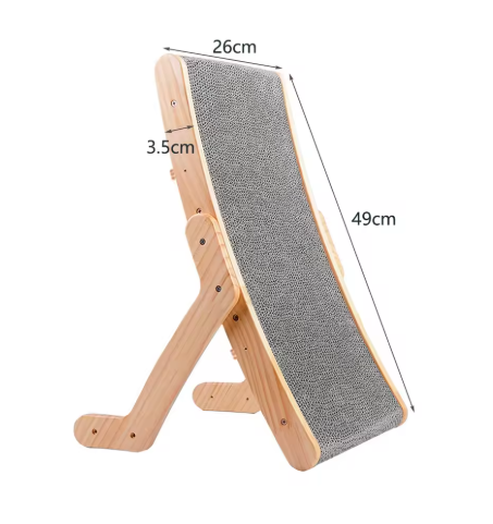 Cat Scratch Board - Medium-Sized Wooden Frame Scratching Bed, Claw-Protecting Toy