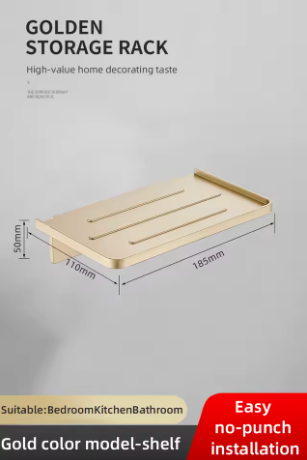 ABS Bathroom Wall Shelf – Black Shower Storage Rack (WB8011)