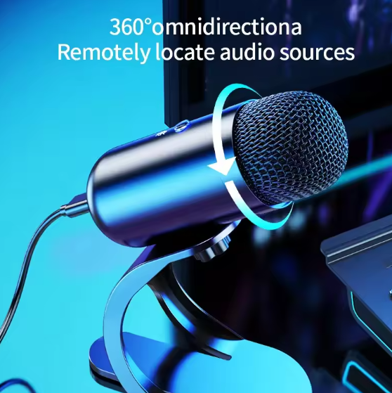 Premium Wired Condenser Gooseneck Desktop Microphone – USB Mic for Computer, Gaming &amp; Conferences