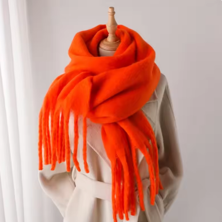 Soft Cashmere Winter Scarf, Warm Solid Pashmina Blanket, and Shawl
