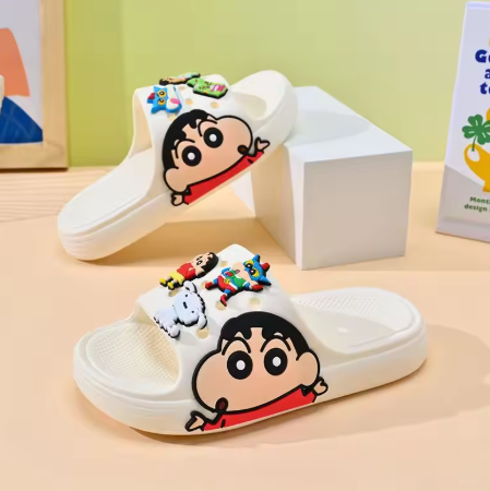 Crayon Shin-chan Shiro Character Children's Cartoon Slippers, Non-Slip Flip-Flops