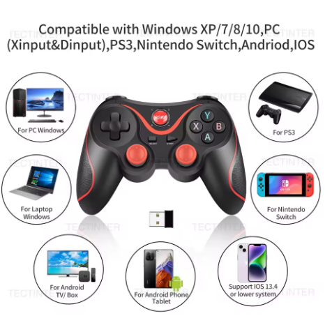 Terios T3 Bluetooth Wireless Gamepad Compatible with Android/PC/Switch/PS3