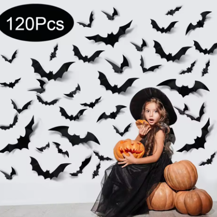 (🎃Season limited!) Halloween 3D Bat Wall Decoration Black PVC Sticker Interior Props