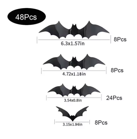 (🎃Season limited!) Halloween 3D Bat Wall Decoration Black PVC Sticker Interior Props