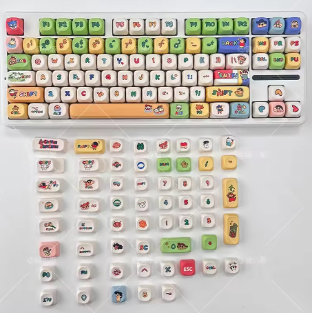 Crayon Shin-chan PBT Dye-Sublimated Keycaps – MOA Profile, for Cute Mechanical Keyboards