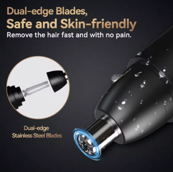 MAXGROOM Nose Hair Trimmer – Rechargeable Dual Blade, Eyebrow & Nose Hair Trimming